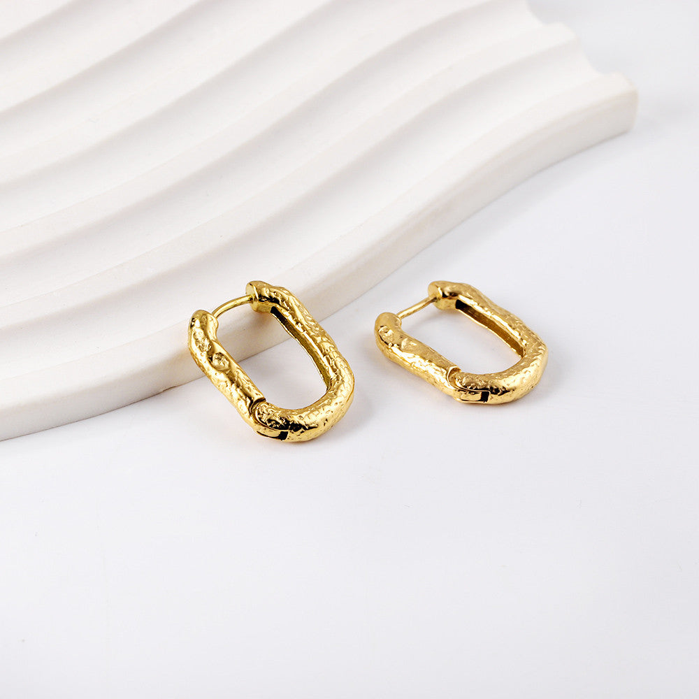 Josephine Textured Gold Hoop Earrings