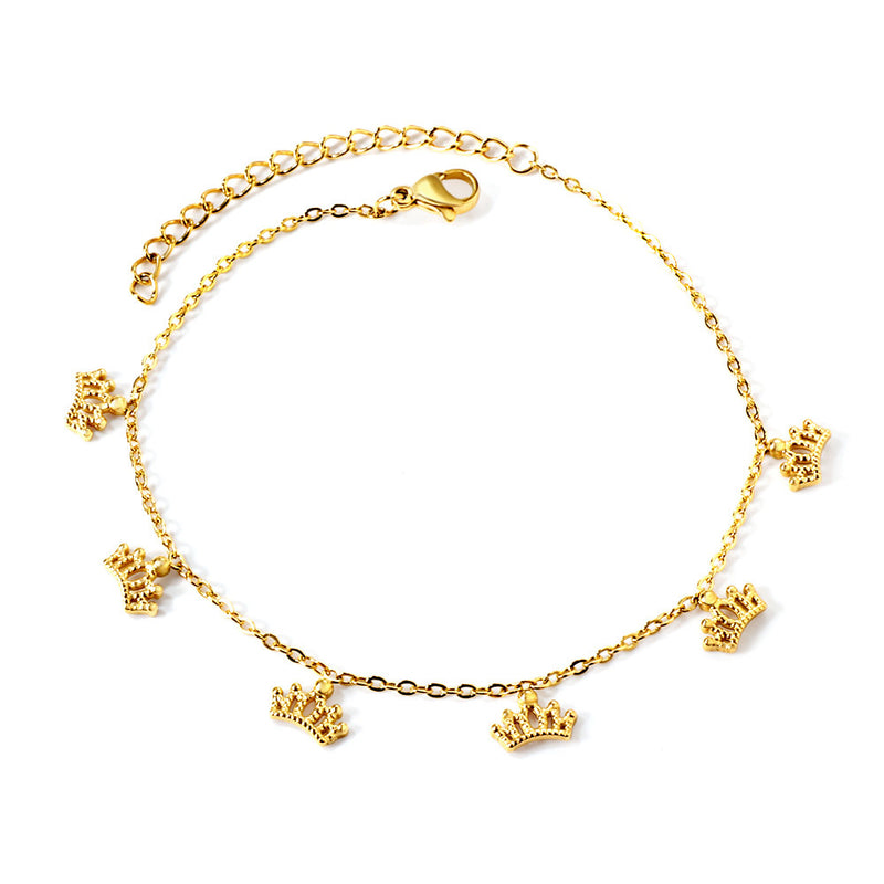 Royal Crown Gold Anklet