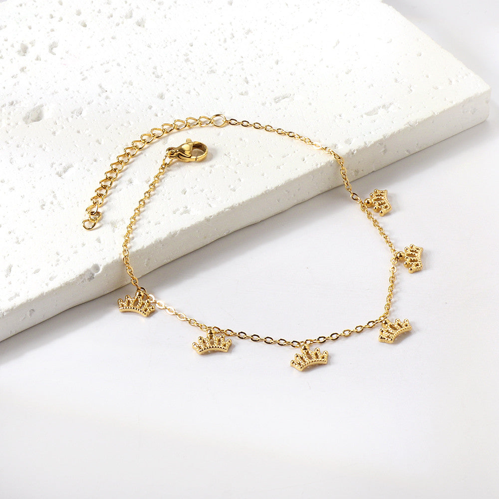 Royal Crown Gold Anklet