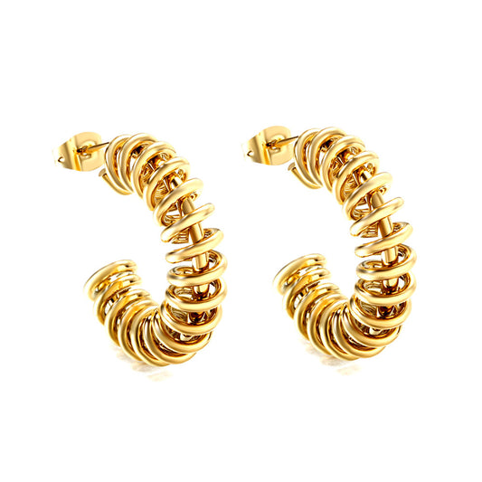 Spring Gold Hoop Earrings