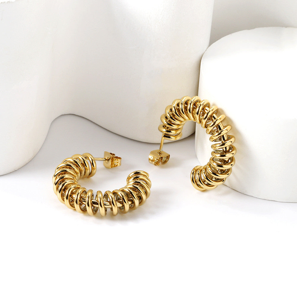 Spring Gold Hoop Earrings