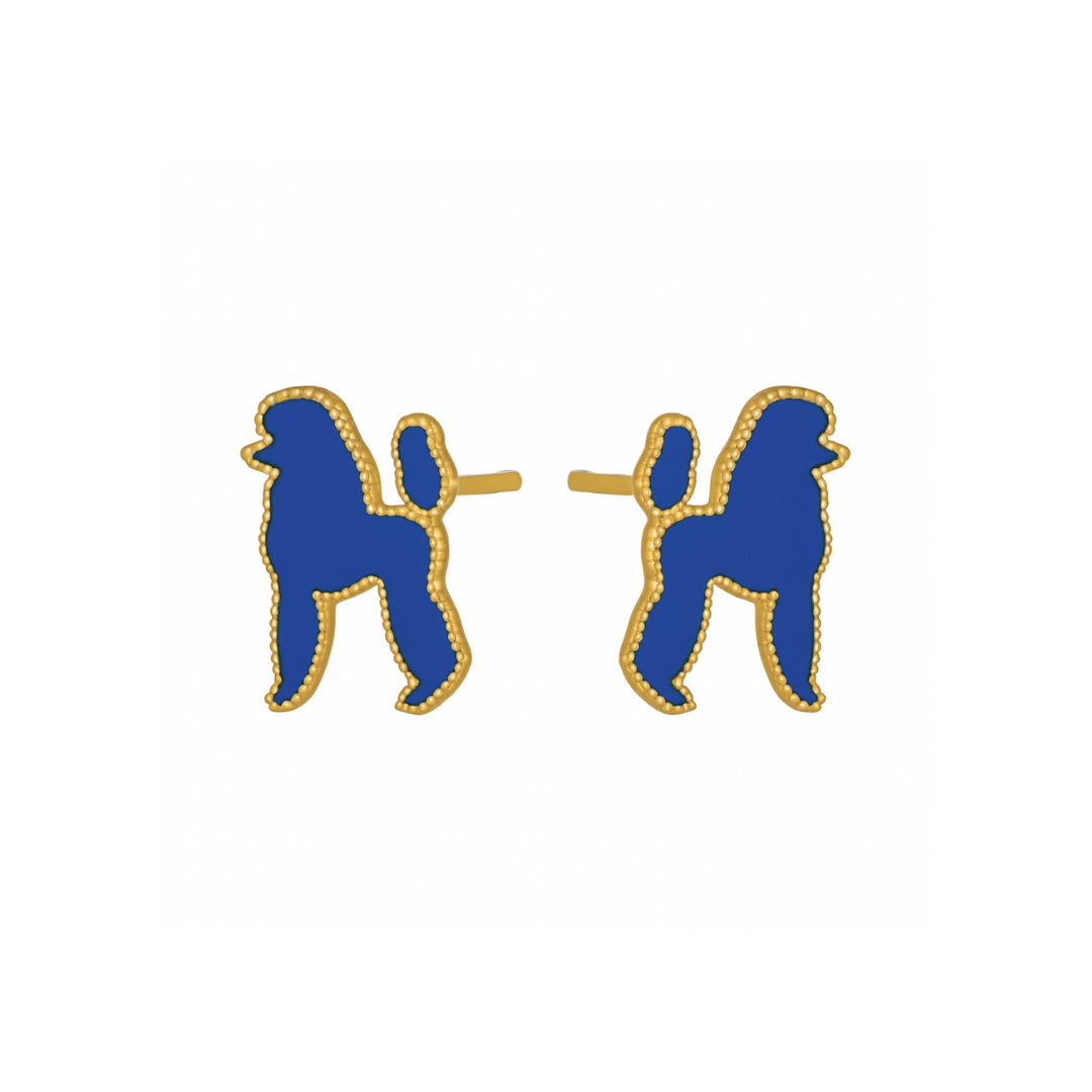 Prestige Poodle Earrings (Blue)