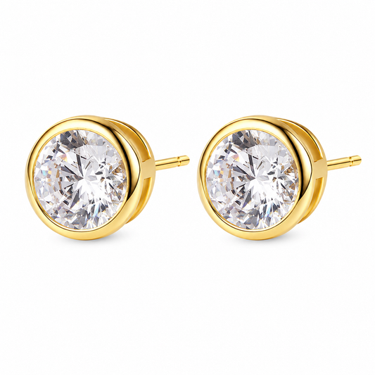 Luxe Bezel Stud Earrings