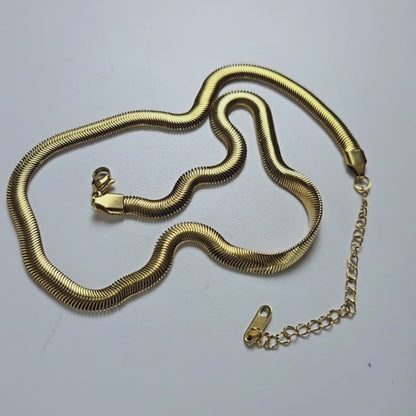 Flat Snake Chain Necklace Set