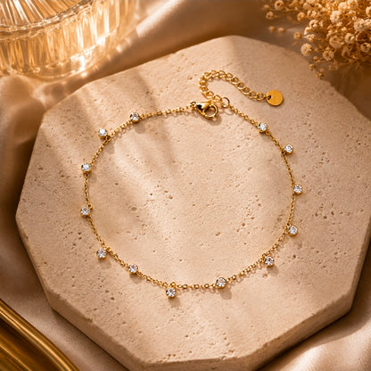 Celeste Floating Crystal Anklet