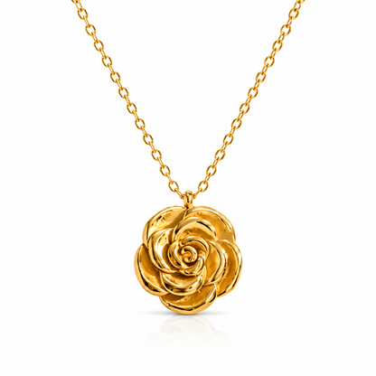 Rosalie Sculpted Rose Pendant Necklace