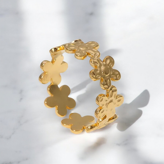 Floral Elegance Adjustable Ring