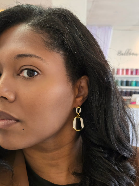 Modern Edge Drop Earrings