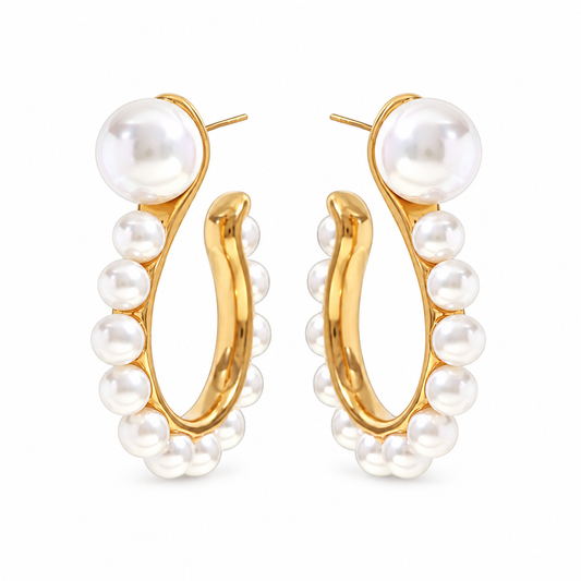 Pearl Sculpt Hoops