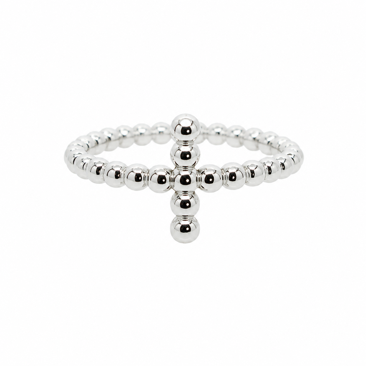 Beaded Cross Ring