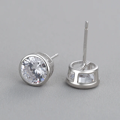 Luxe Bezel Stud Earrrings