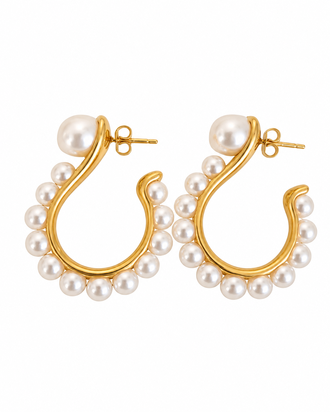Pearl Sculpt Hoops