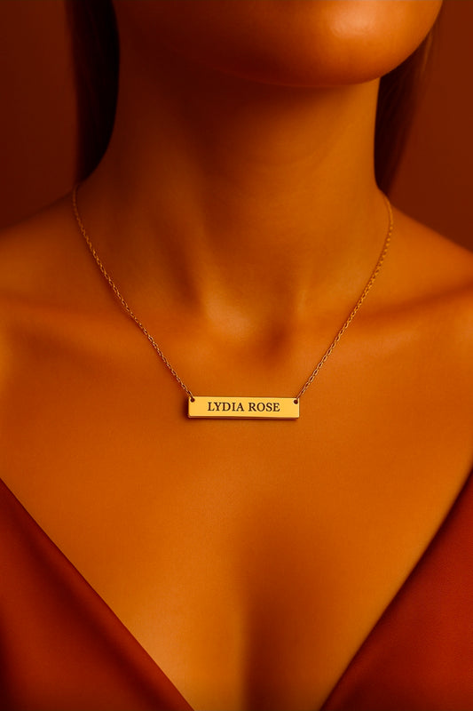 Everline Engravable Bar Necklace