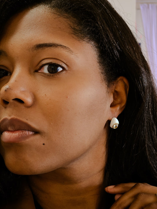 Classic White Luxe Studs