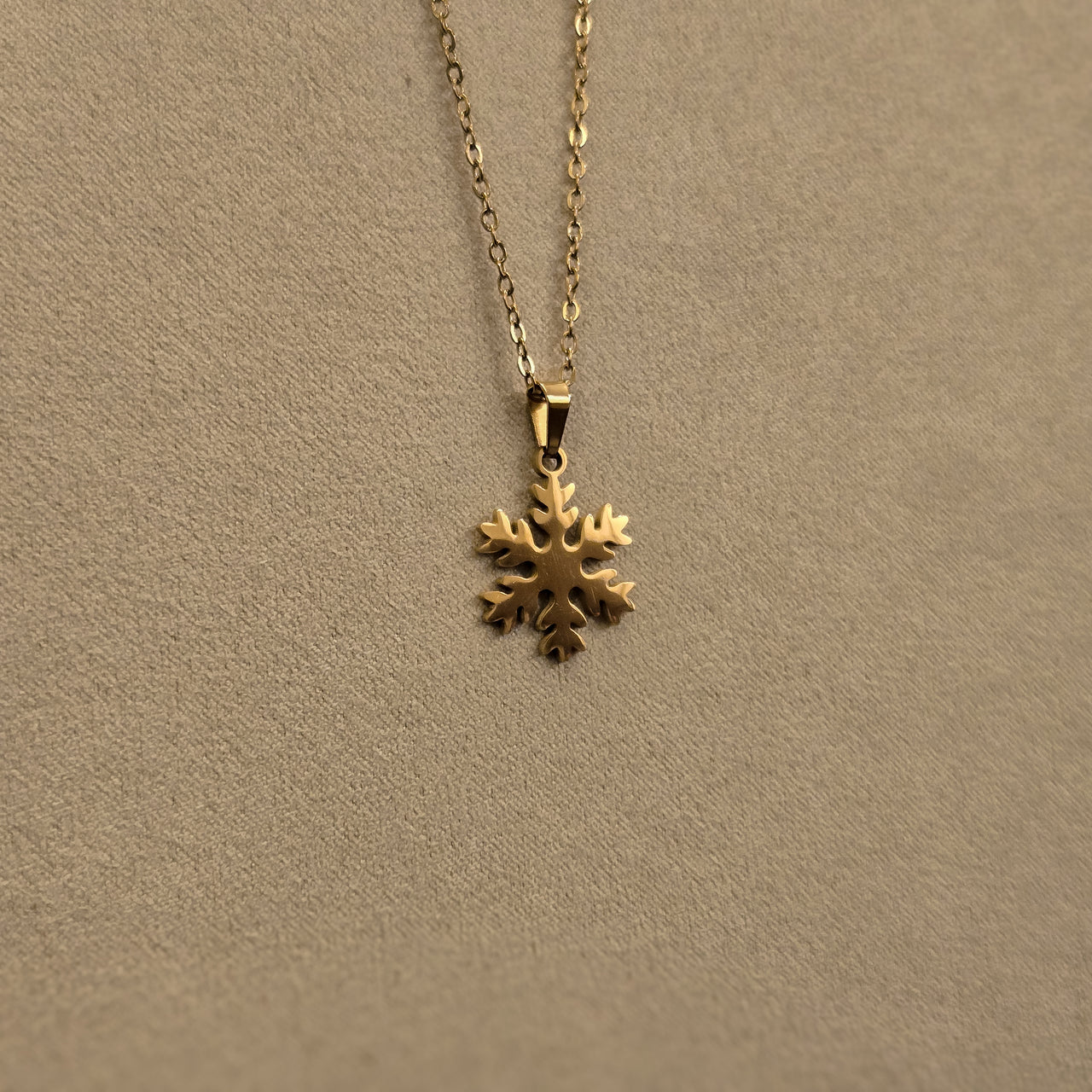 Gold Snowflake Earrings & Pendant Set