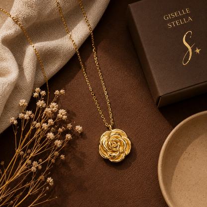 Rosalie Sculpted Rose Pendant Necklace