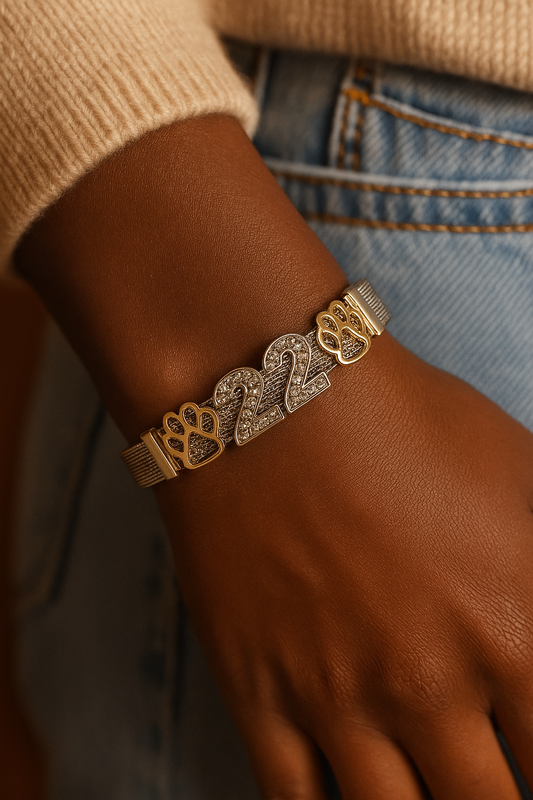 Paw & Sparkle '22' Charm Bracelet