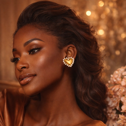 Pearl-Loved Heart Earrings