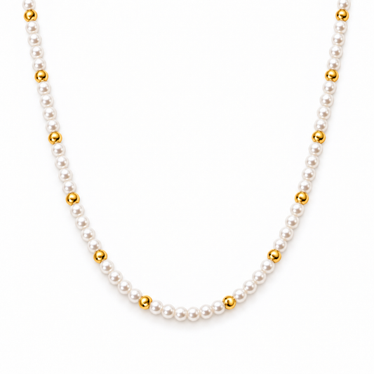 Golden Seed Pearl Necklace