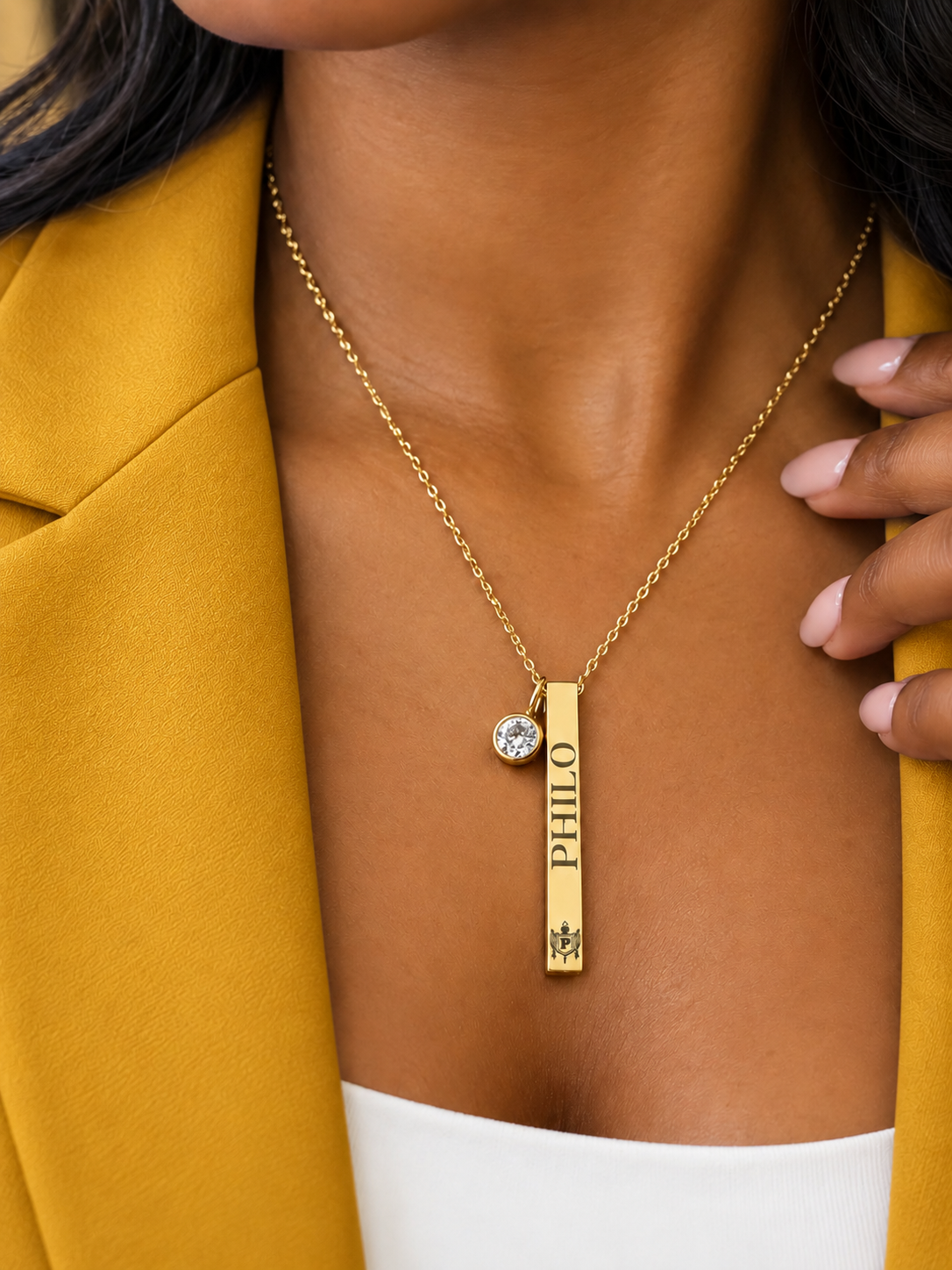 PHILO Friendship & Support Bar Necklace