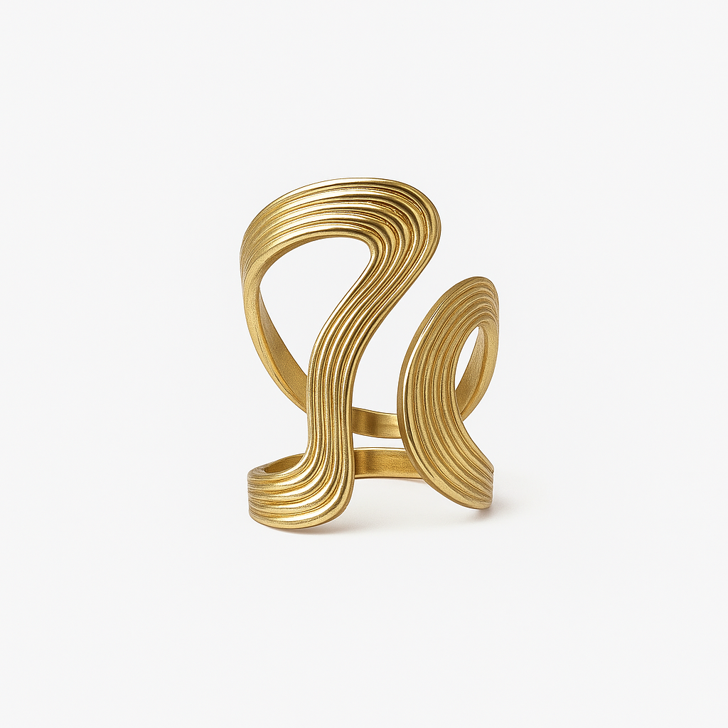 “Golden Flow” Statement Ring