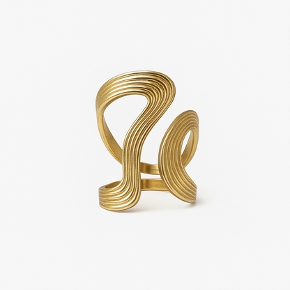“Golden Flow” Statement Ring
