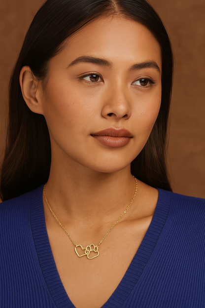 Paw & Heart Pendant Necklace