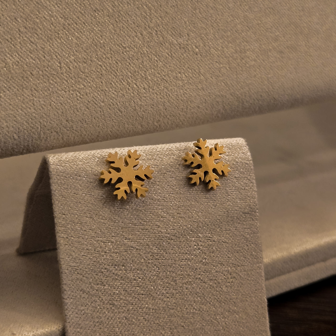 Gold Snowflake Earrings & Pendant Set