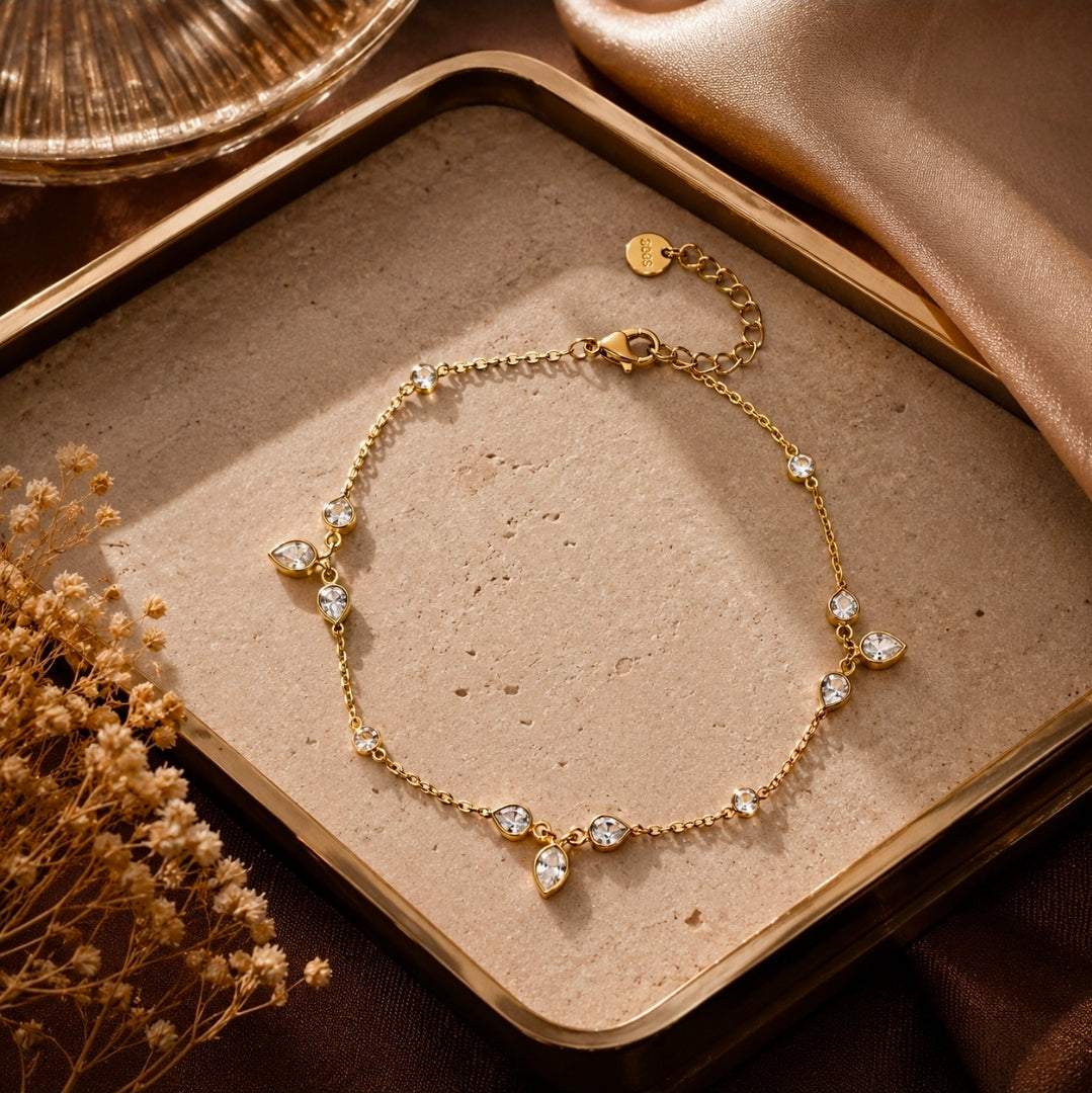 Aurélie Crystal Anklet