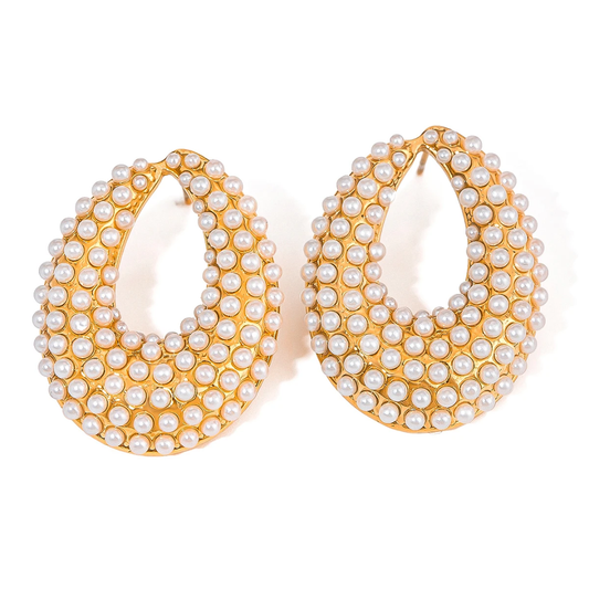 Starlight Pearl Wave Earrings