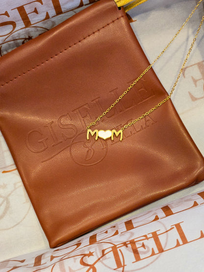 Enamel Heart MOM Necklace