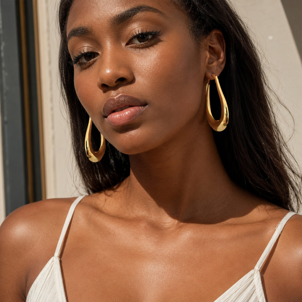 Marigold C Sculptural Hoop Earrings