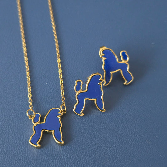 Prestige Poodle Earrings (Blue)