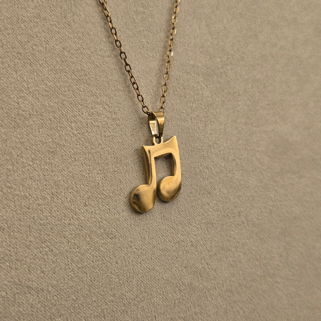 Gold Music Note Earrings & Pendant Set