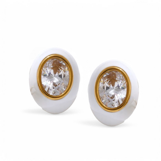 Classic White Luxe Studs