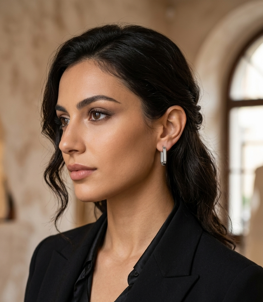 Azura Geometric Gold Hoop Earrings