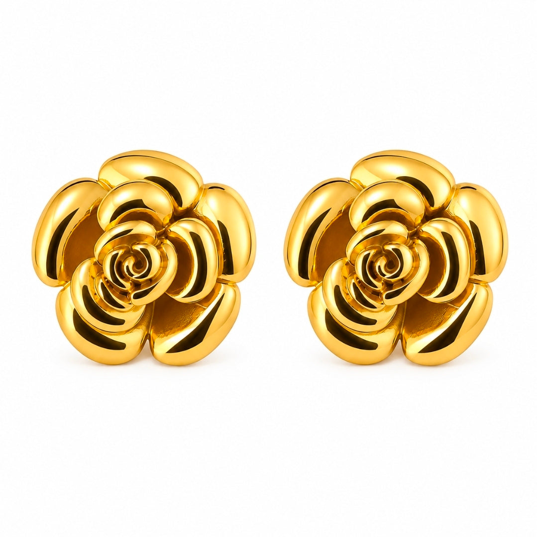 Rosalie Sculpted Rose Earrings