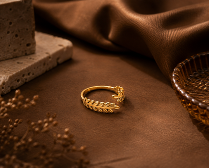 Olive Leaf Adjustable Ring